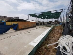 Obra del complejo deportivo en Mariscal Castilla esta abandonado desde hace 3 años FOTO: Rosa Cabanillas