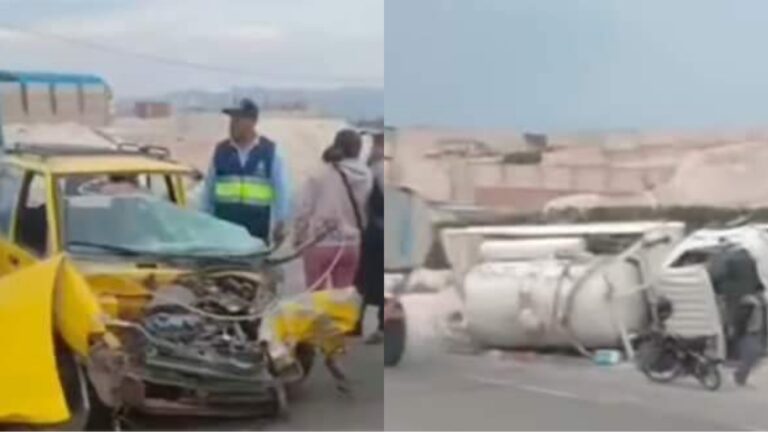 Un herido deja choque entre tico y cisterna en la autopista Arequipa-La Joya