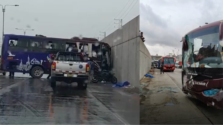 Bus repleto de pasajeros chocó contra muro de la Variante Uchumayo