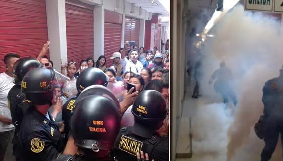 Lanzan bombas lacrimógenas al interior del mercadillo Bolognesi