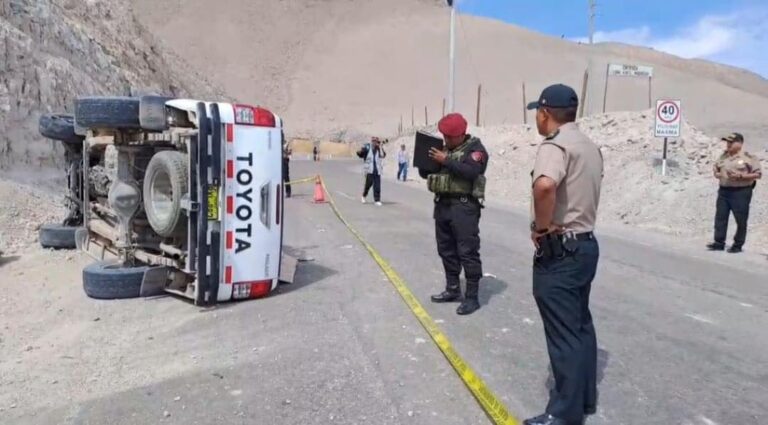 Cinco heridos dejó despiste y volcadura de camioneta en Moquegua