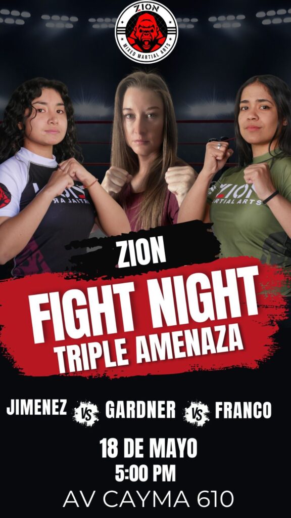 Triple amenaza femenina será una de las grandes peleas del Zion Fight Night.