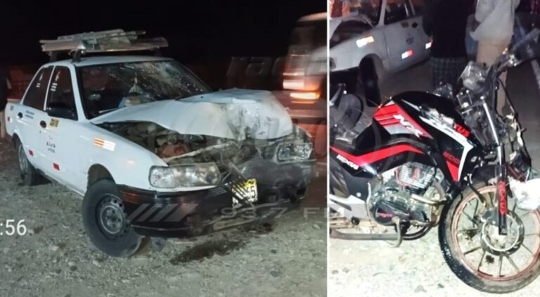 Mujer motociclista queda grave tras chocar contra auto en Tacna