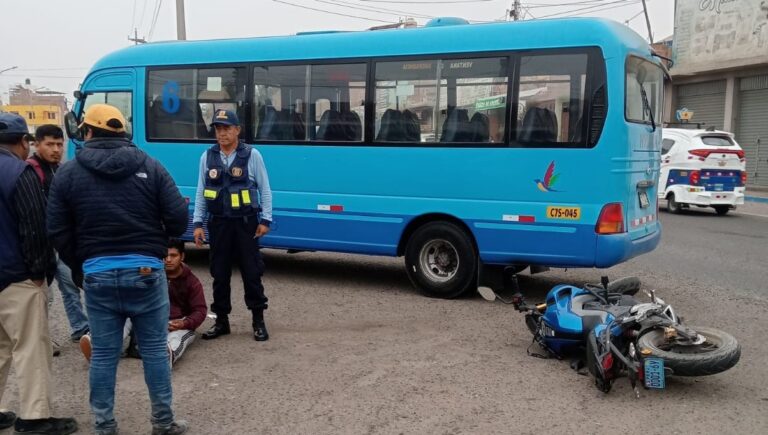 Motociclista resulta herido tras choque con bus en Tacna