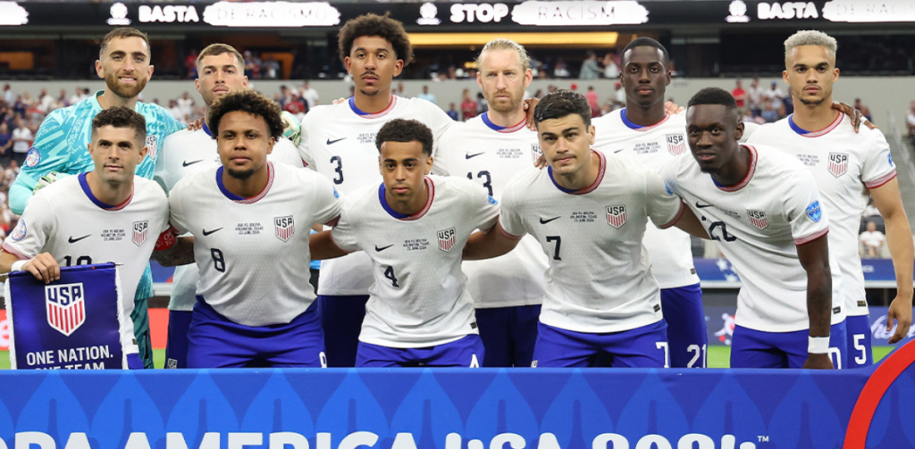 Equipo titular de Estados Unidos en su primer partido de Copa América ante Bolivia.