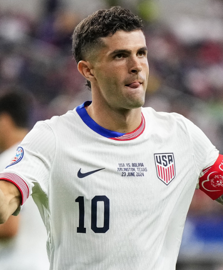 Christian Pulisic anotó el primer gol de Estados Unidos en la Copa América 2024. 