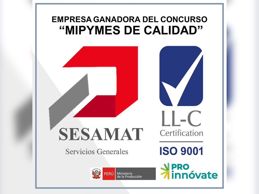 SESAMAT E.I.R.L. gana el concurso Mipymes de Calidad y obtiene la certificación ISO 9001:2015.