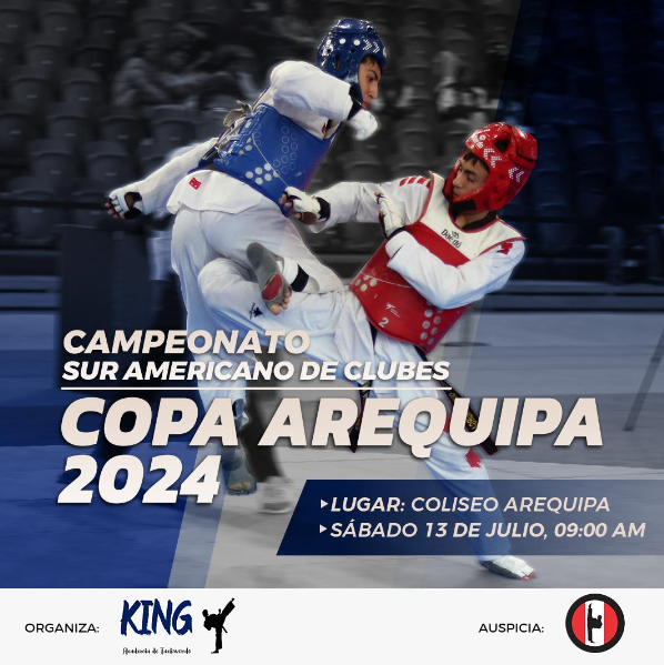 Anuncio oficial del certamen de taekwondo que se realizará en Arequipa. 