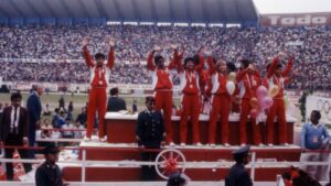 Equipo peruano de vóleibol que logró la medalla de plata en los Juegos Olímpicos de Seúl 1988.