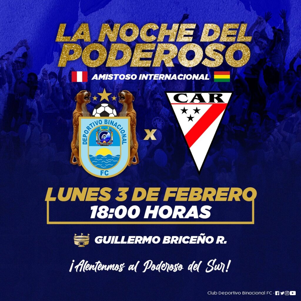 Anuncio oficial por parte de Deportivo Binacional. 