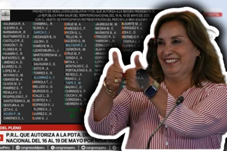 Congreso autoriza a la presidenta Dina Boluarte a viajar al Vaticano del 16 al 19 de mayo