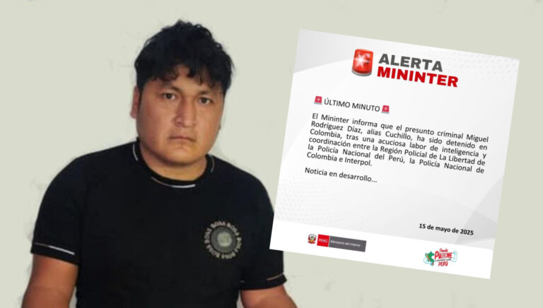 Mininter confirma captura de alias “cuchillo” en Colombia, implicado en matanza de Pataz