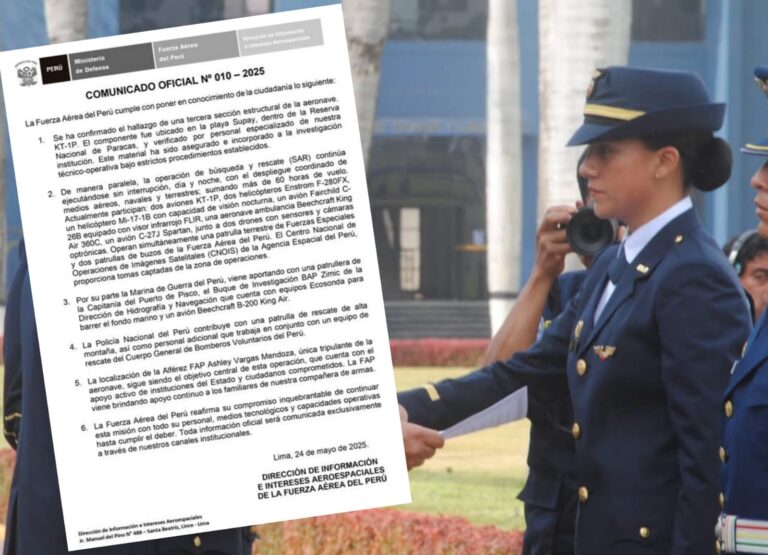 FAP halla partes de estructura de avión, pero aún no ubican a piloto