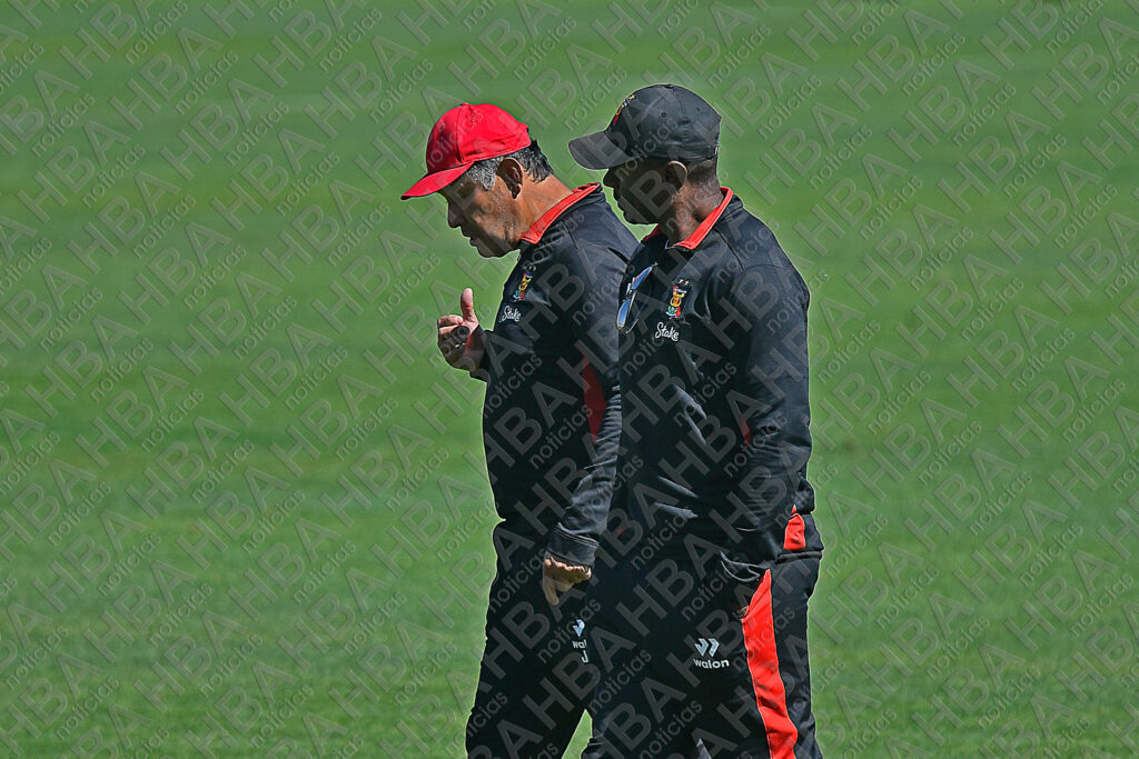 Juan Máximo Reynoso y Edgar Villamarín en el entrenamiento de este martes 23 de septiembre. 