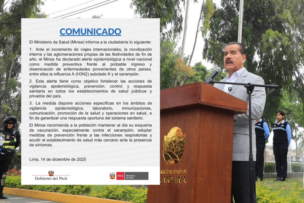 Minsa, alerta epidemiológica, influenza H3N2, sarampión, salud pública